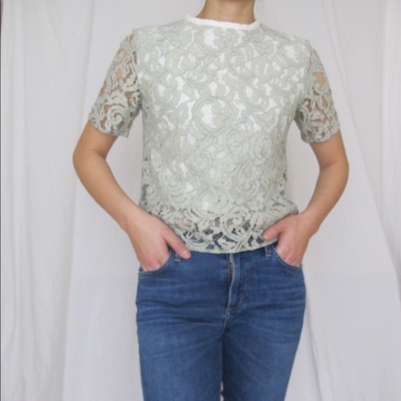 Carven mint green lace top - Picture 2 of 2